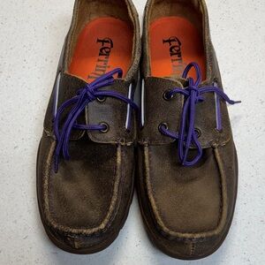 Ferrini Brown Loafers with Purple Laces